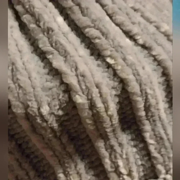 Silvery Gray Chenille Beanie w/ Brown  topper - Picture 4 of 8